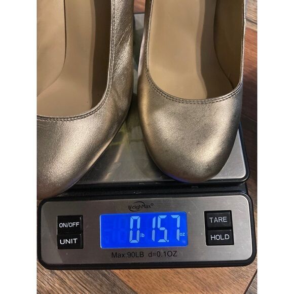 Michael Kors Gold Metallic Leather Pumps With Wooden Heel  Size 7M - Picture 13 of 13